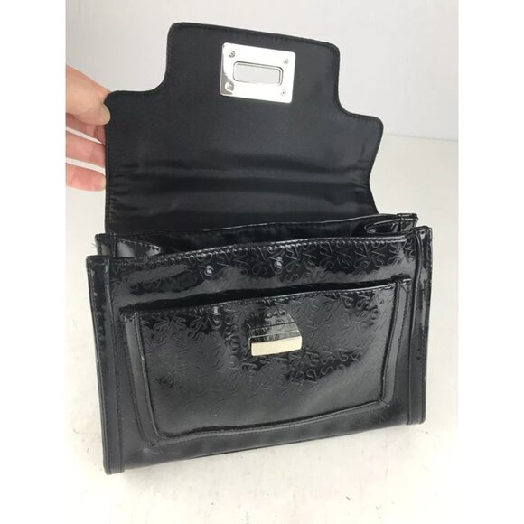 Simply Vera‎ Wang Black Womens Top Handle Turn Lock Inner Pockets Handbag - Picture 6 of 9